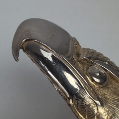 Vintage 1971 Sandy Val Pewter Eagle Head Belt Buckle Gold Silver Tone 3D Large