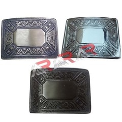 Scottish buckle Highland Celtic Design Kilt Belt Buckle Antique Chrome Jet Black