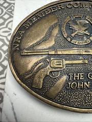 NRA Member Commemorative Brass Belt Buckle, “The Guns Of John Wayne.”