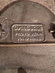 Vintage Brass Turquoise Excavator Belt Buckle, Barrick Gold Mine, Vegas 92