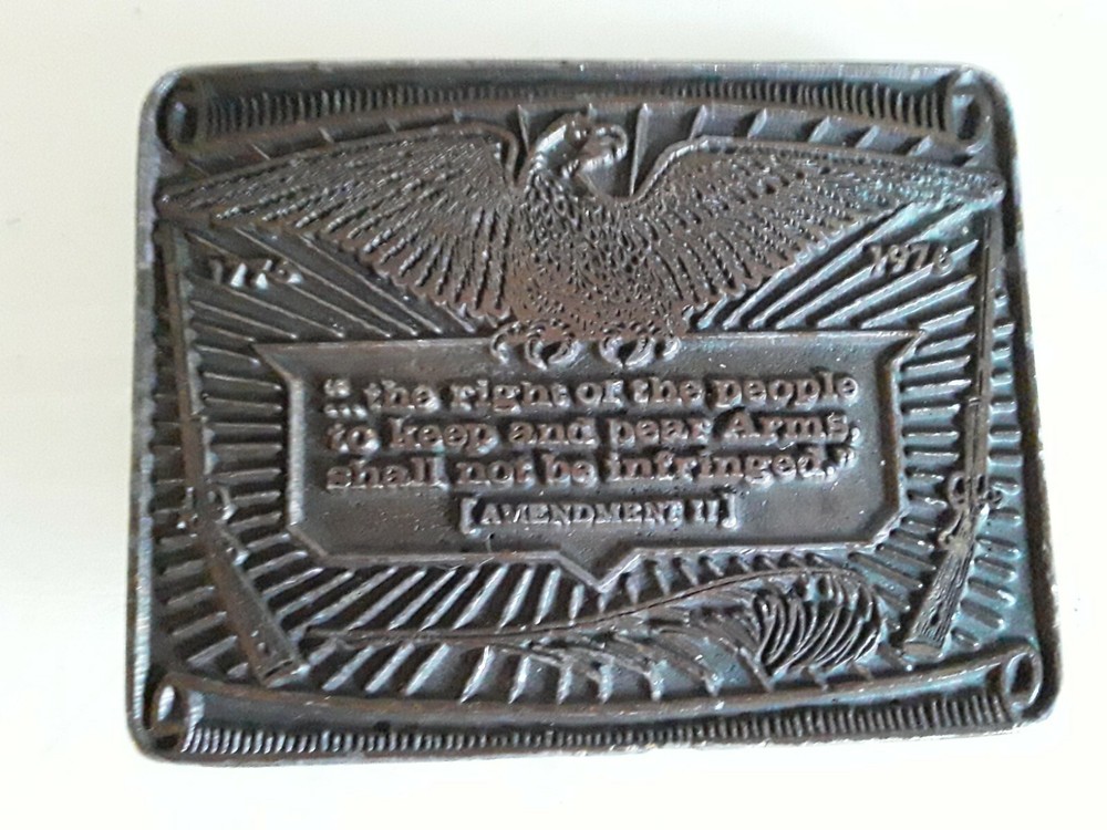 Brass Right To Keep Bear Arms Gun Rights Eagle Belt Buckle 2nd Amendment Frontie