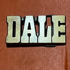Vintage ROYP Dale Name Belt Buckle Brass Tone Block Letter Western Accessory B21