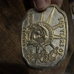 Lady Liberty 100 Years of Liberty Belt Buckle Gold Tone Metal Western 1.5&Prime;
