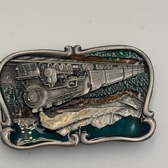 Vintage 1984 Bergamot Brass Works Steam Train Locomotive Belt Buckle U-149 USA