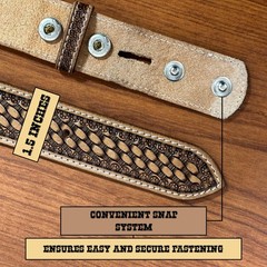 DANIEL&rsquo;S ARTPLANET Western Belt for Men Full 32 (fits size 30 jeans), Brown
