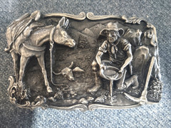 Arroyo Grande Belt Buckle Co Grover City CA Miners Life 1981 SISKIYOU LEATHER