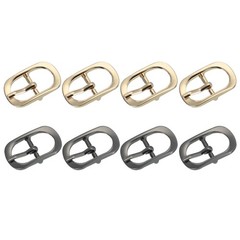 8Pcs 0.6&Prime; Single Prong Metal Roller Pin Belt Buckles Light Gold/Black