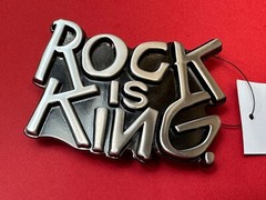 Rock Is King – Fashion Music Brand NOS Raised Letters Belt Buckle – In Box