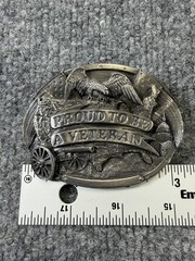 Proud to be an Veteran vintage buckle- 1983-Preowned Bergamot Brass Works