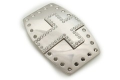 Men Women Belt Buckle Silver Metal Cross Cowboy Western Bling Fashion Jeans Pant