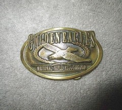 Vtg NRA Brass Belt Buckle Golden Eagles Member USA National Rifle Association
