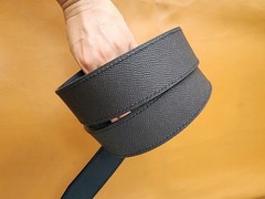 3.8CM Black/Brown Genuine Epsom Cow Leather Skin Men Belt Buckle-Customize