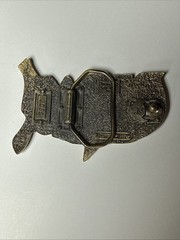 The Great American Buckle Co. BRASS 1992 AMERICA Belt Buckle MADE IN THE USA