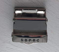 Santa Barbara Polo and Racquet Club Belt Buckle SBPRC Maroon Leather Silver Tone
