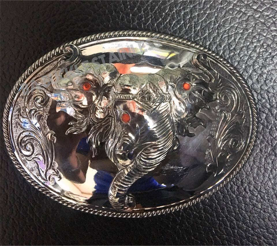 Men Thai Buckle Belt the Elephant , Stainless Steel, Unique By Thai Hand Made