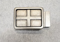 Silver St George Cross England Flag Belt Buckle Swivel Ratchet
