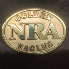 NRA National Rifle Association Golden Eagles Gold Plated Belt Buckle Original BX