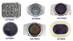 Aztec Indian Pewter Azteca Calendar Belt Buckle Mayan Calendario Azteca MEXICAN