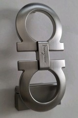 AUTH. SALVATORE FERRAGAMO SILVER GANCINI BELT BUCKLE FOR 1.3&Prime; WIDE BELT STRAP
