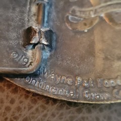 VTG 1980s Hunting Belt Buckle Labrador Brass Wayne Dog Food 50th Annvivarsary