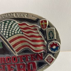 1987 VIETNAM VET Forgotten Hero Belt Buckle CH1468 Made in USA Glossy BEAUTIFUL