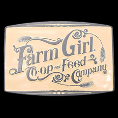 Farm Girl Coop Feed Co. Western Cute Boho Tomboy Cowgirl Belt Buckle
