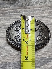 Vintage Nocona Western Belt Buckle Bull Rider Rodeo Silver Tone Floral Engraved