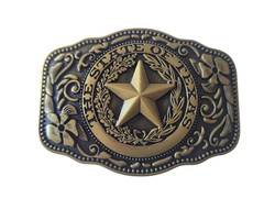 The Great State Of Texas Seal Belt Buckle Gold Finish Texas 3.5&Prime; Buckle