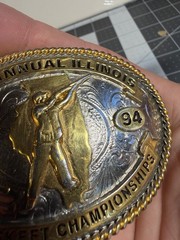 Vintage 1994 68th Annual Illinois State Skeet Championships Belt Buckle