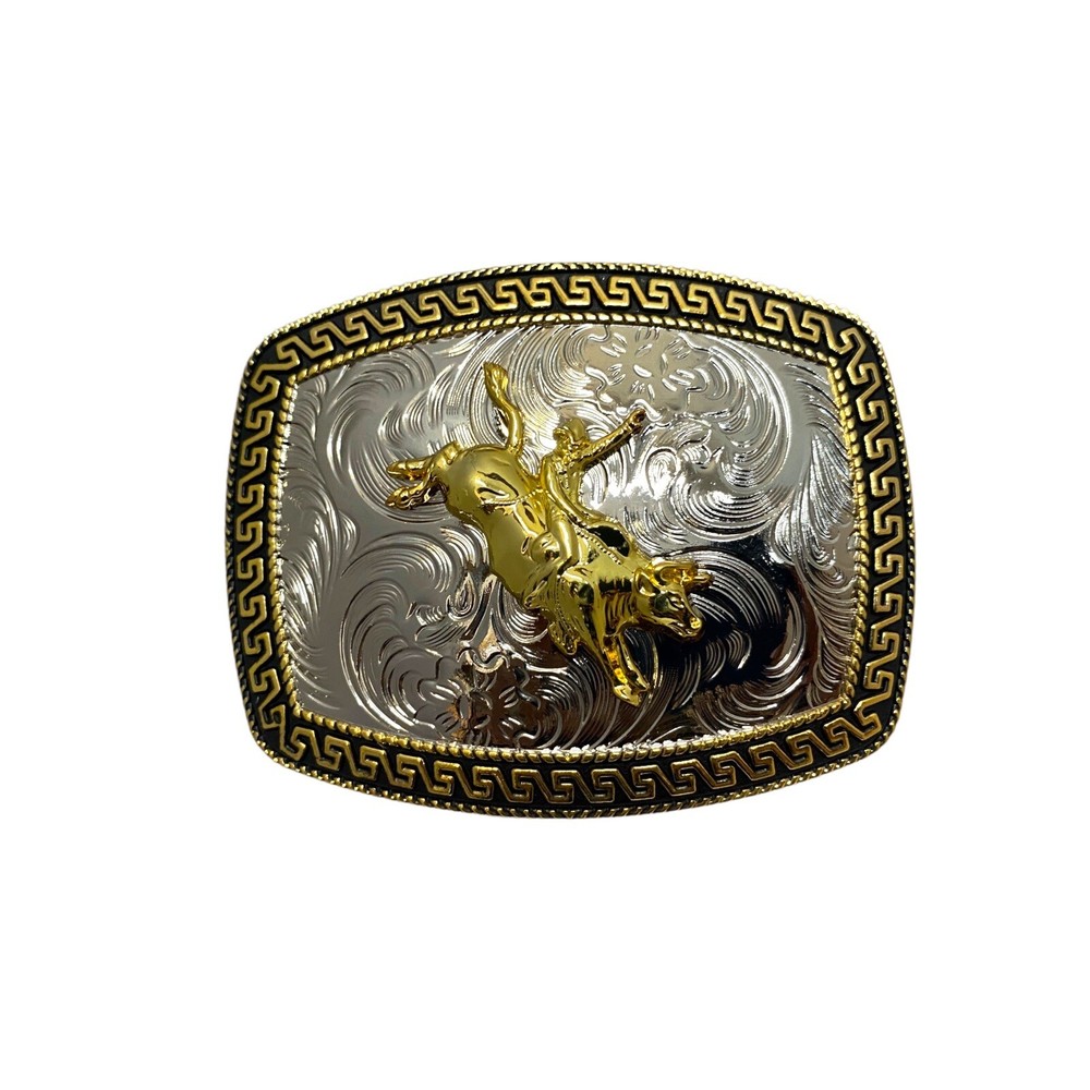 Rodeo Bull Rider Western Cowboy Belt Buckle Hebilla Vaquera Con Jinete En Toro