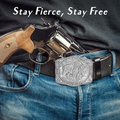 Western Belt Buckles for Men Cowboy Belt Buckle American Patriotic Buffalo Belt