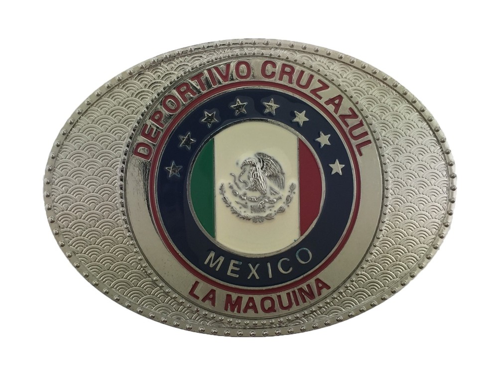 Mexico Flag Belt Buckle Mexican National Day May 5th Gift Soccer Team Cruz Azul