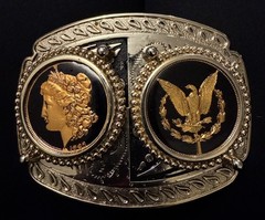 24k GOLD PLATED VINTAGE BELT BUCKLE RARE