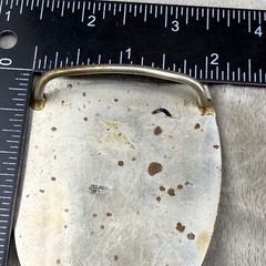 Vintage Alpaca Belt Buckle Abalone Inlay Silver Tone