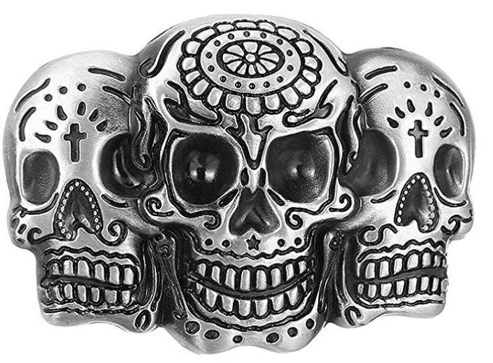 Sugar Skulls Belt Buckle Metal BU60
