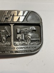 Vintage Lewis H Worrad Co. 33 Years Of Service Belt Buckle Gas Elec Telephone
