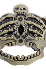 Men Women Antique Gold Metal Belt Buckle Skull Skeleton Bones Cover Face Eyes
