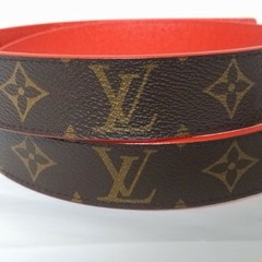 Louis Vuitton Santur LV Initial Belt M9498 Browns Red Monogram Used Japan