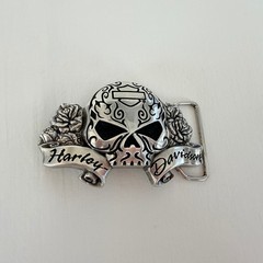 Harley-Davidson Belt Buckle Unisex Silver Sugar Skull 2013 Rose Biker Accessory
