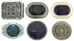 Aztec Indian Pewter Azteca Calendar Belt Buckle Mayan Calendario Azteca MEXICAN