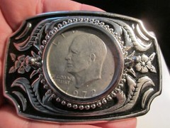 1972 LIBERTY SILVER DOLLAR COIN BELT BUCKLE – GW-9