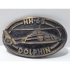 HH-65 Dolphin Helicopter Belt Buckle DynaBuckle Provo Utah Solid Brass