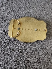 Western Belt Buckle for Men Gold Tone with Oval Stone Insert