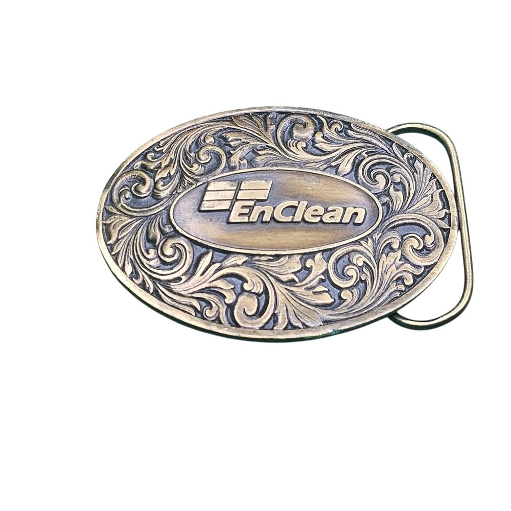 EnClean Men&rsquo;s Belt Buckle Bronze Floral Engraved Oval