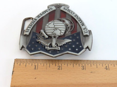 US Marine Corps Semper Fidelis Metal Enameled 3D Belt Buckle