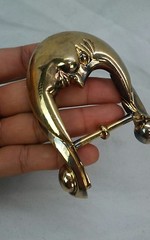Barry Kieselstein cord sterling 925 gold vermeil moon face buckle
