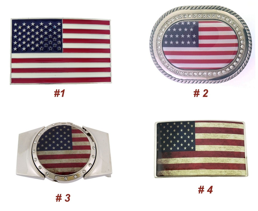 USA United States of America Country Flags Belt Buckles Western Cowboy Rodeo New