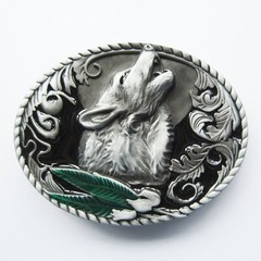 BRAND NEW HOWLING WOLF COWBOY 3-D WESTERN BELT BUCKLE!
