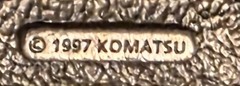 Vintage 1997 Metal Belt Buckle, Komatsu, Tractor, Bulldozer, Construction, AG