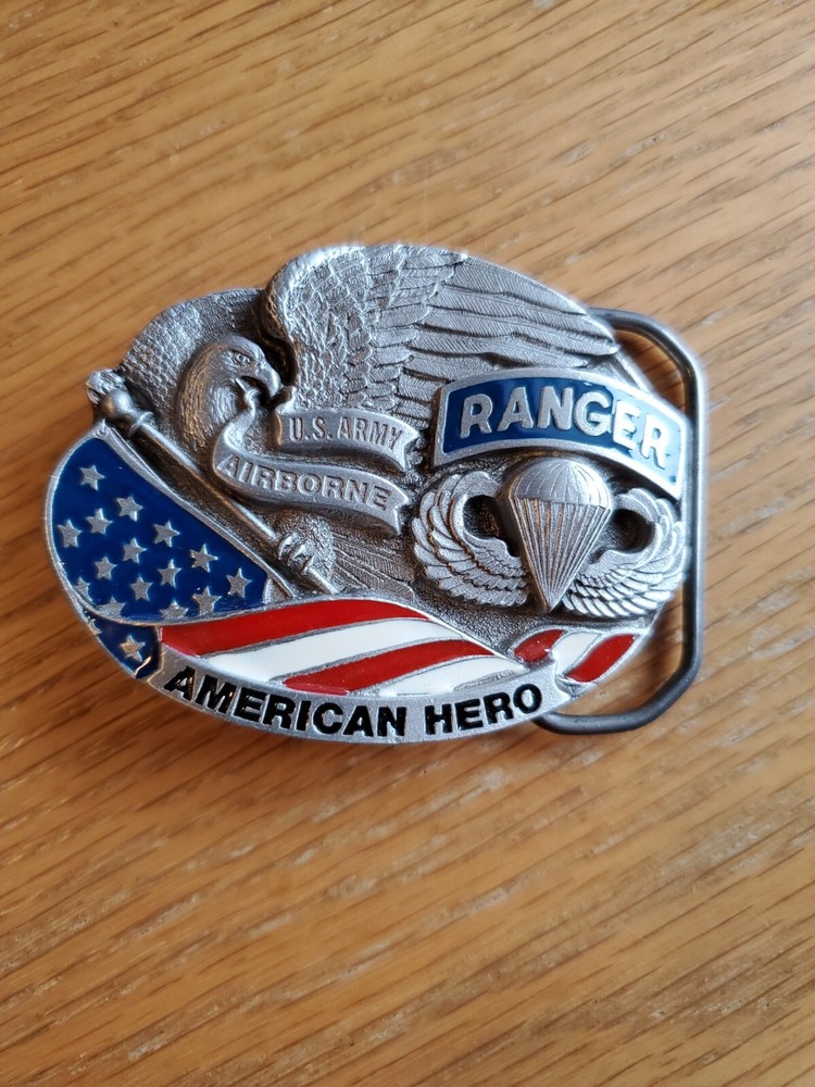 AMERICAN HERO RANGER ARMY AIRBORNE BELT BUCKLE NEW APPROX. 2 5/8&Prime; X 2&Prime;